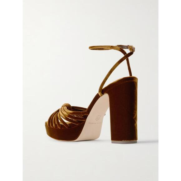 NEW LOEFFLER RANDALL women's rivka knot platform sandal in dark brown